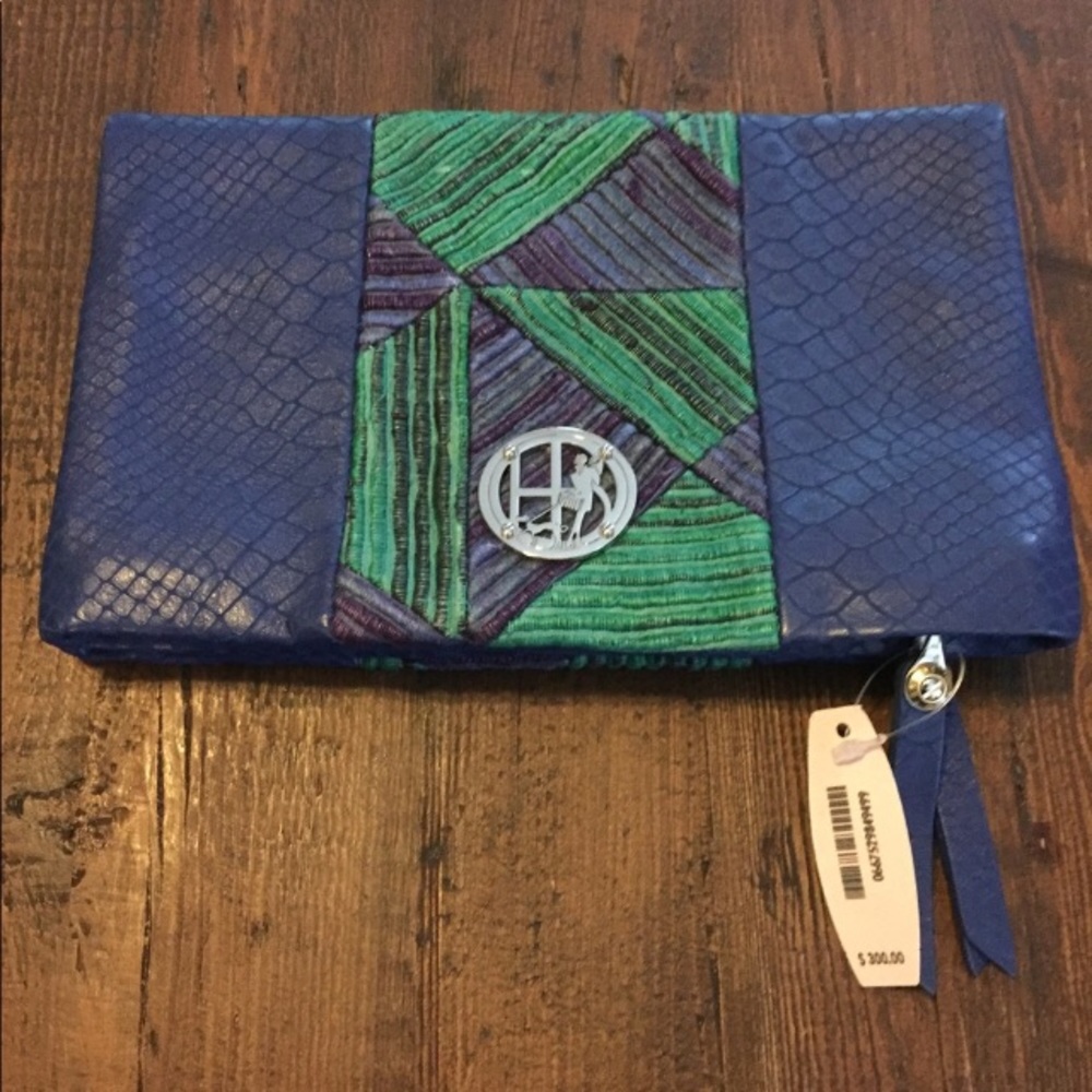 Henri Bendel leather clutch